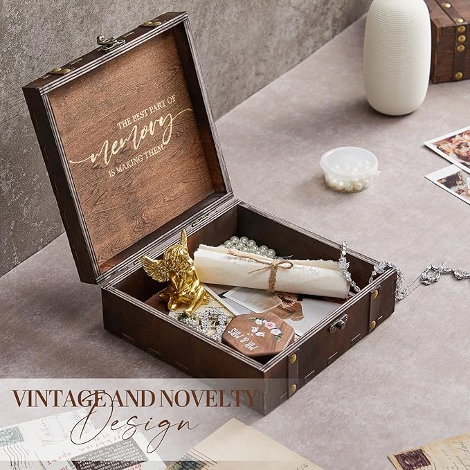 AW BRIDAL Wedding Memory Box for Keepsakes, Wooden Keepsake Boxes - Image 6