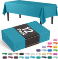 Party Solids Pack Of 12 Premium Plastic Tablecloth 54 Inch x 108 Inch Rectangle by Exquisite