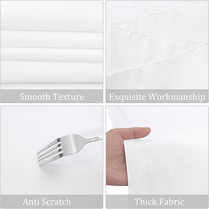 8 Pack Round Tablecloth 70 Inch White Round Table Covers Bulk Washable - Image 3