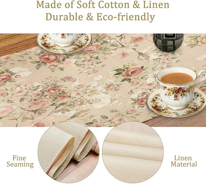 Lovely Rose Table Runner, 13in（33cm） W * 108in（274cm） L - Image 4