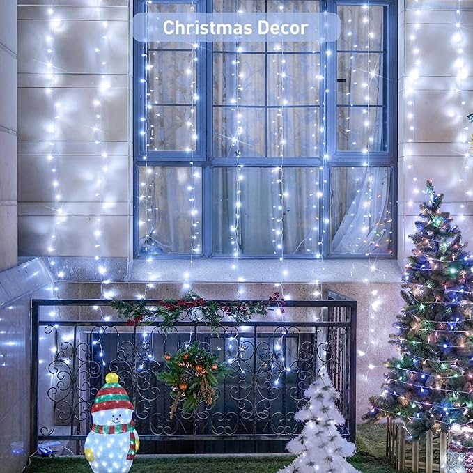 JMEXSUSS 300 LED 9.8x9.8Ft Curtain Lights Indoor - Image 8