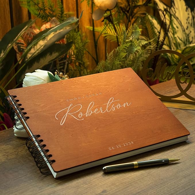 Personalized Wood Wedding Guest Book - Image 6