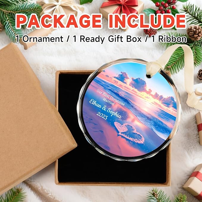 Our First Christmas Married Ornament 2025, Personalized Christmas - Image 7