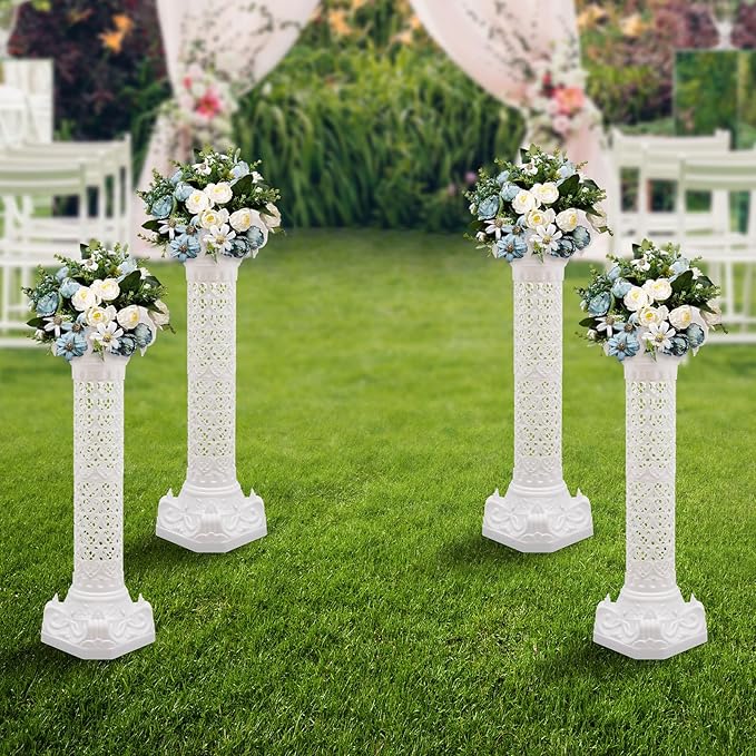 Roman Pillars Decoration Party Flower Pot Columns 10.63x34.65in Set 4Pcs Decor - Image 3