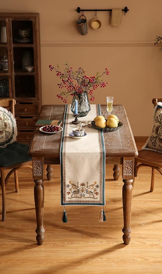 patdrea Designer Beige Farmhouse Geometric Patterned Extra Long, Wrinkle - Image 7