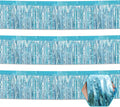 3 Pack 10 Feet Light Blue Metallic Foil Fringe Garland Wall Hanging Tassle by Ferwzsr