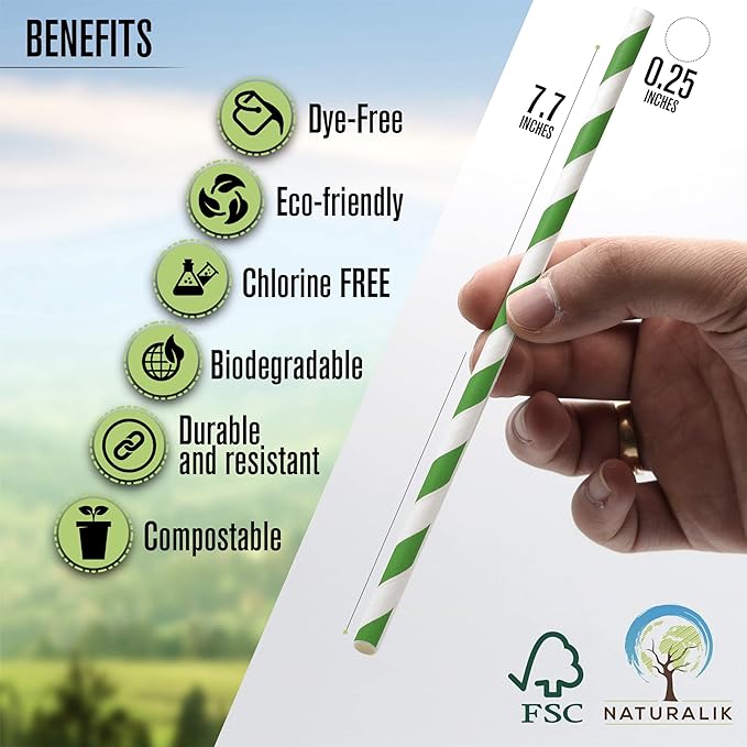 300-Pack Multi-Color Extra Durable Paper Straws - Image 2
