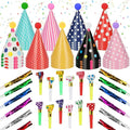 116 PCS Birthday Party Cone Hats Assorted Colors Cone Paper Hat by SAYAYA