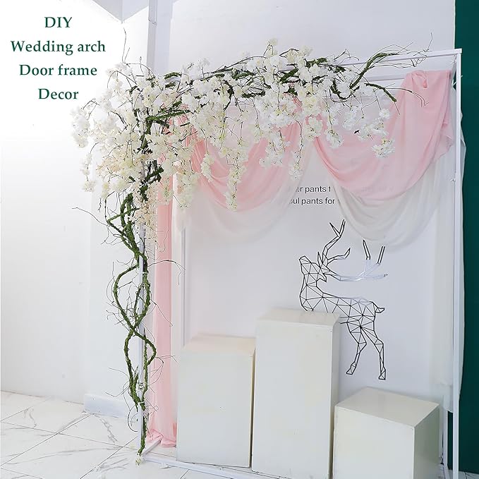 118 inch Small Green Artificial Tree Branches Grapevine Garland Ivy Willow - Image 6