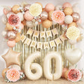Beige 60th Birthday Decorations by KAINSY