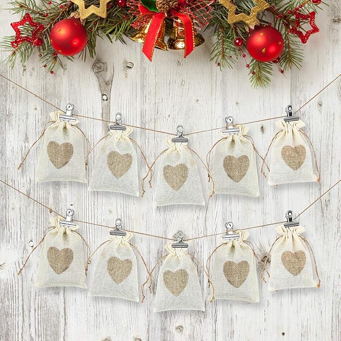 SumDirect Heart Burlap Bags - Image 4
