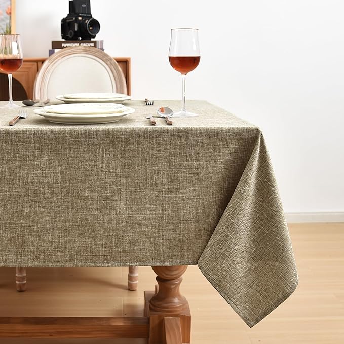 Fitable Faux Linen Table Clothes 60 x 84 Inch - Image 3