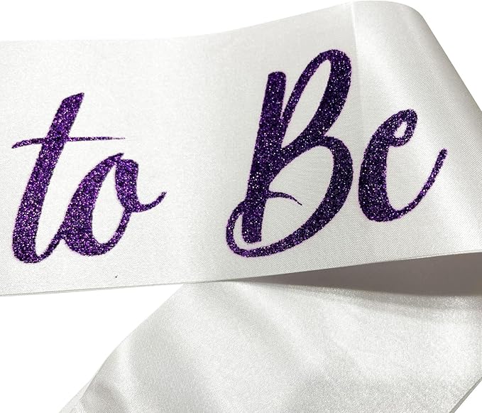 Bride Sash Bachelorette Party Purple, Bride To Be Sash Bridal Shower Sashes - Image 5