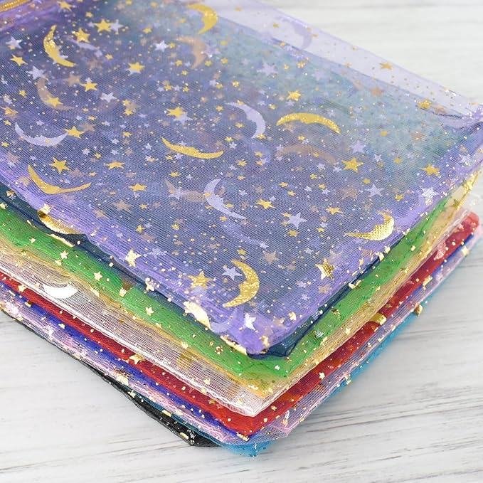 SHRJ 100pcs 10 Colors Organza Sheer Bags - Image 6