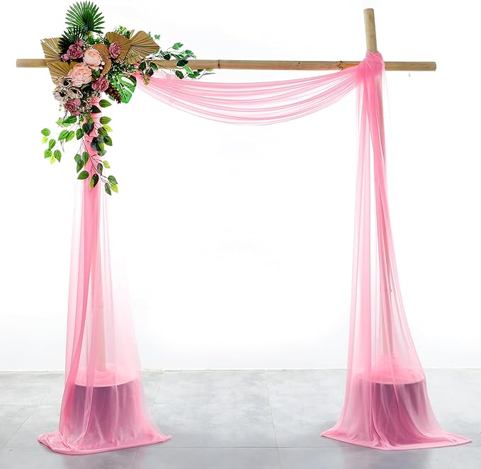 VDS Pack of 1 Panel Wedding Arch Draping Fabric Sheer Chiffon Fabric Drapery by VDS