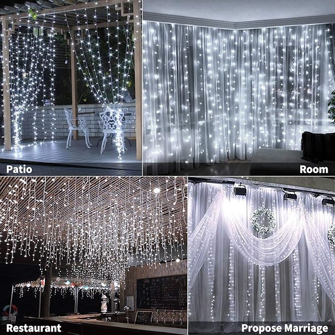 Brightown Window Curtain Lights, 600 Led 20 Feet Dimmable - Image 6