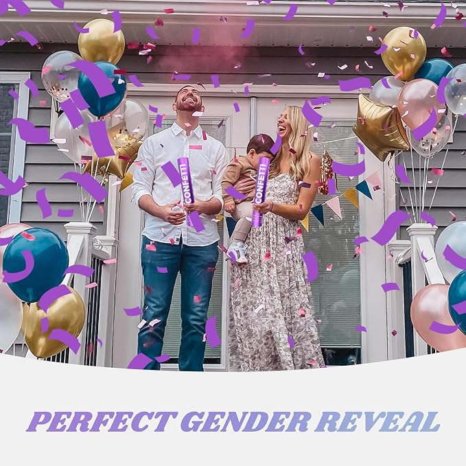 Confetti Cannon 12Pack Purple Biodegradable Cannon Poopers 12Inch Purple Party - Image 7