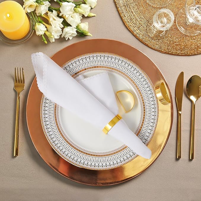 Gold Napkin Rings Set of 8, Iron Material Bright Gold Napkin Holder, Fall - Image 4