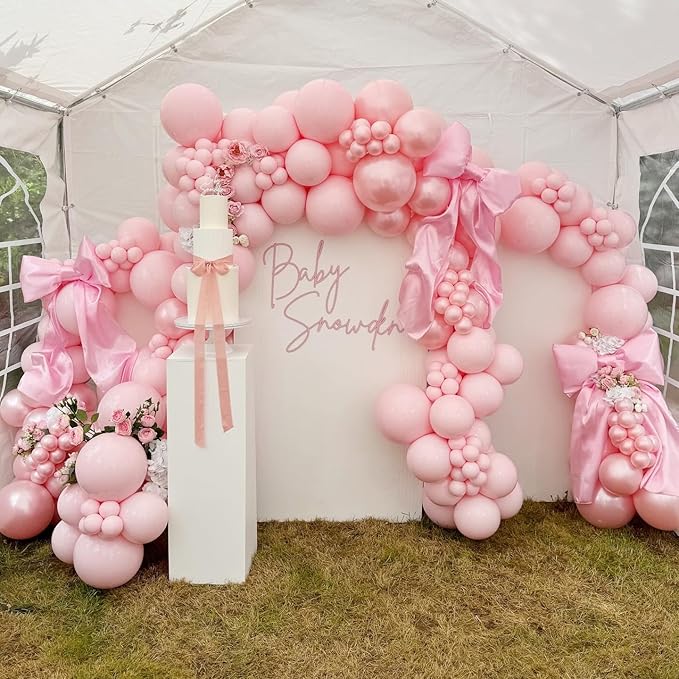 Bezente Pastel Pink Latex Party Balloons - Image 8