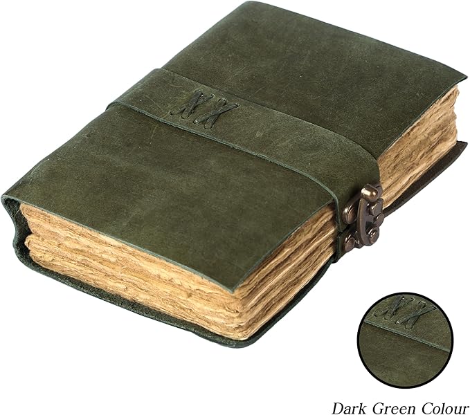 Vintage Leather Journal Handmade Buffalo Non-Refillable Deckle Edge Paper – - Image 2