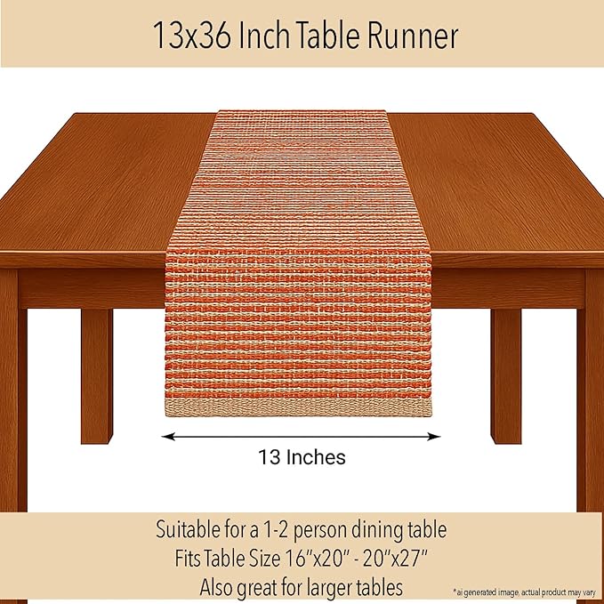 Chardin home Natural Jute Table Runner 13x36 Inch – Vintage Boho Rustic Table - Image 4