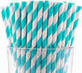 Pack of 900 Turquoise Swirls Biodegradable 4-Ply Paper Drinking Straws by Stephanie+Imports