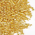 Gold Pearl Star Rods Sprinkles, Edible Gold Pearls Sprinkles by Joyvitas