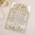 50PCS Gold Glitter Wedding Invitations Laser Cut Invitations by AdasBridal