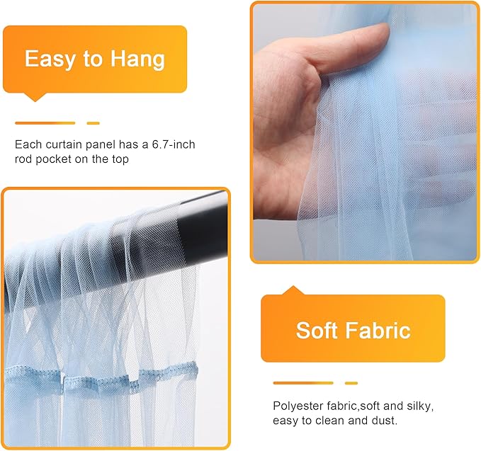 Fomcet Baby Blue Tulle Backdrop Curtains - Image 3