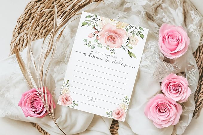 Your Main Event Prints Blush Floral Advice and Wishes Cards - Image 5