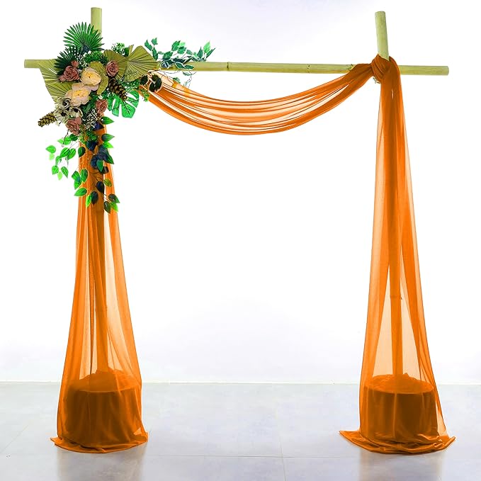 VDS Pack of 2 Panel Wedding Arch Draping Fabric Sheer Chiffon Fabric Drapery - Image 5