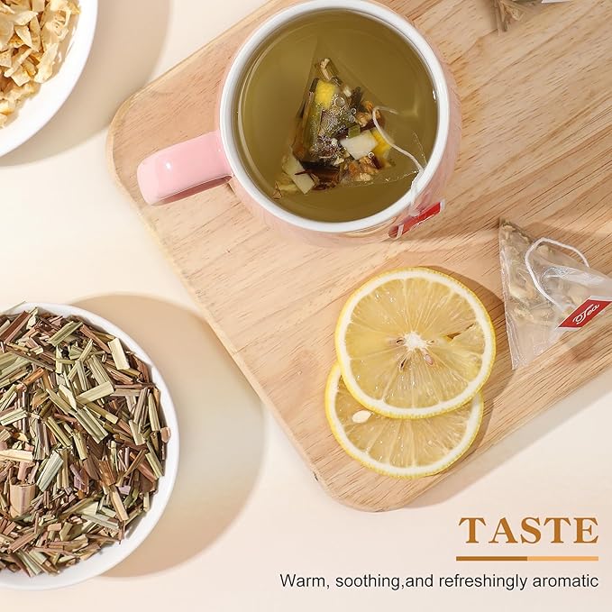 FullChea - Lemon Ginger Tea Bags, 50 Teabags - Pleasantly Spicy & Warming - - Image 5