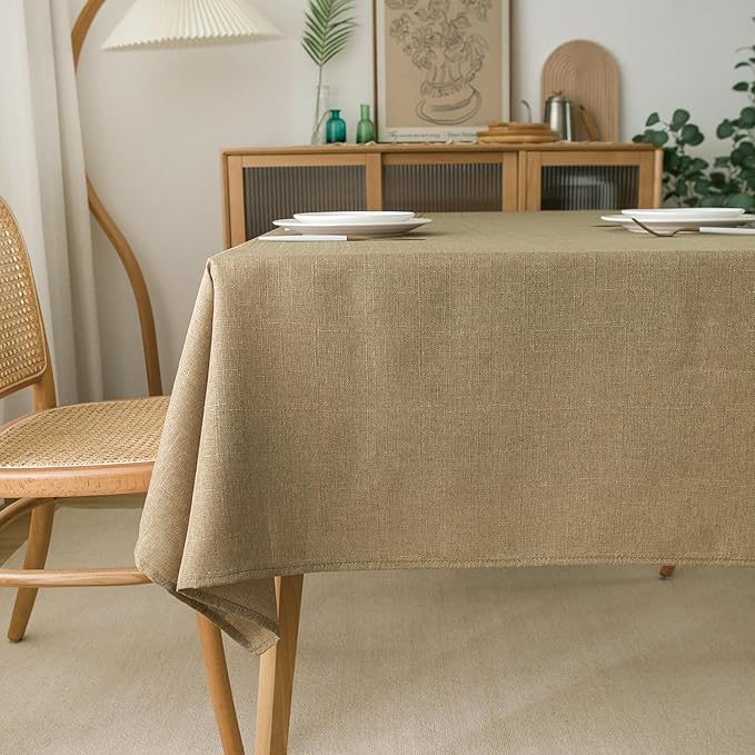 NLMUVW Linen Tablecloth Rectangle Textured Farmhouse Table Cloth Water by NLMUVW