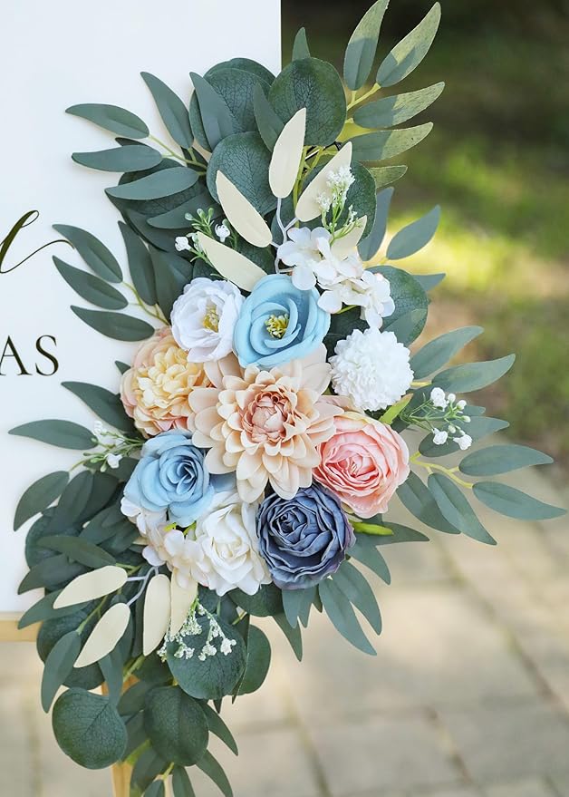 Artificial Blush Pink Wedding Arch Flower Swags Set of 2 - Image 4