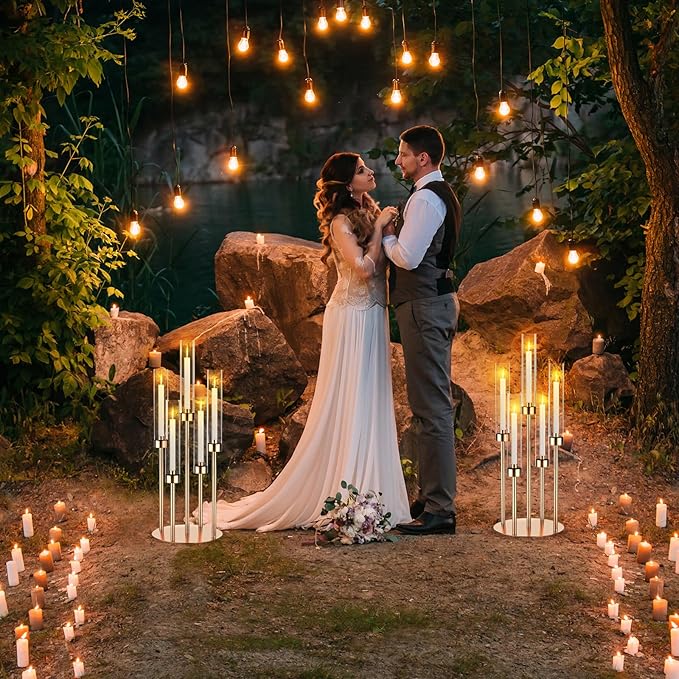 5 Arm Gold Candelabra Centerpieces - Image 7