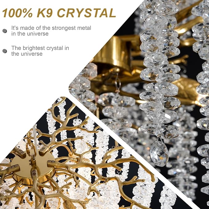 YUYI Upgraded 118'' Long Crystal Chandelier - Image 5