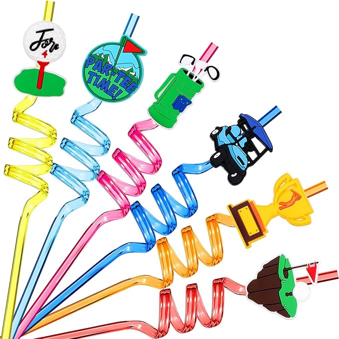 24 Pack Golf Party Decorations Favors Straws Golf Theme Birthday Party Supplies by Hortsun