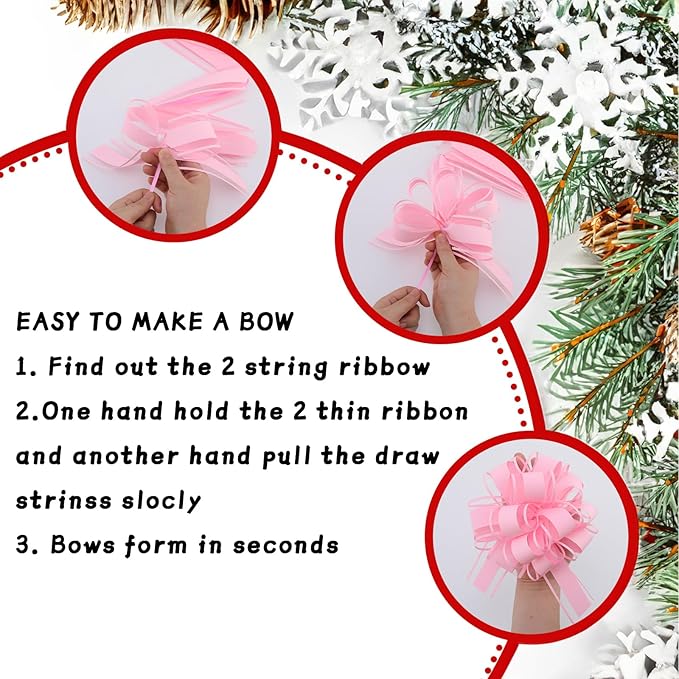 40 Pieces 6 Inches and 3 Inches Pull Bow Wrapping Pull Bow Ribbon Pull Bows - Image 3