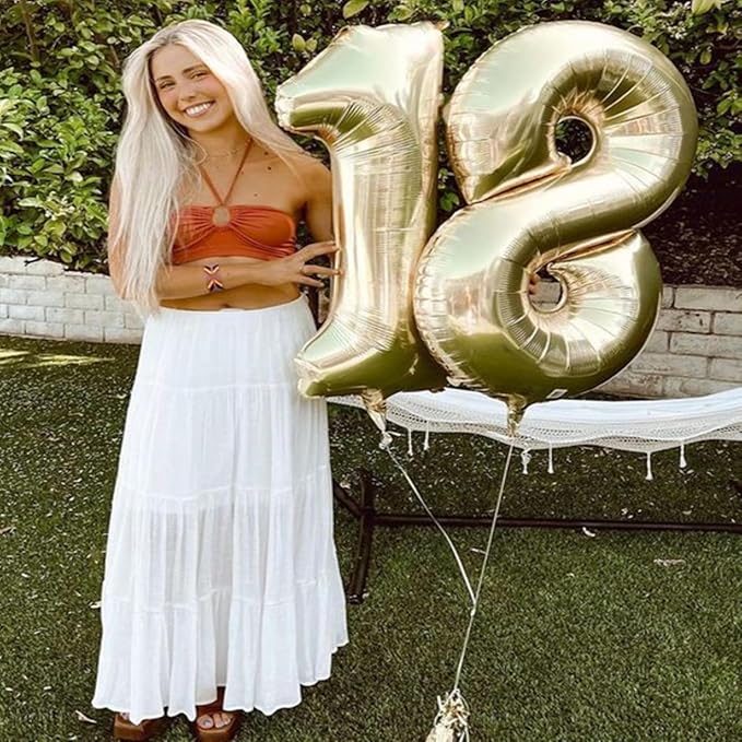 40 Inch Numbers 8 Light Gold Large Balloon Digital 8 - Image 4