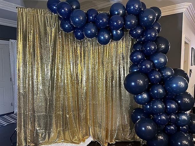 Gold Sequin Backdrop Curtains 2 Panels 4FTx8FT Glitter Gold Photo Backdrop - Image 7