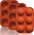 6 Holes Medium Semi Sphere Silicone Molds, 3 Packs Half Sphere Silicone Baking by Lerykin