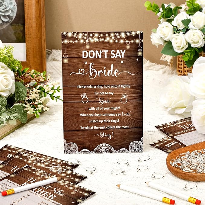Estune 331 Pcs Bridal Shower Games Supplies, 5 Sets 250 Pcs Wedding Cards 1 Put - Image 2