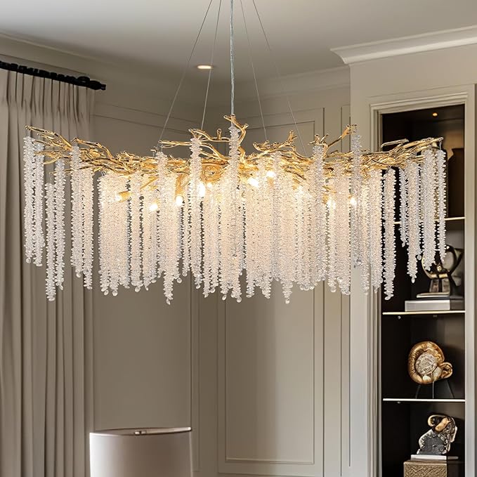 YUYI Modern Crystal Chandelier, 47.2" Gold Tree Branch Chandelier by YUYILIGHTING
