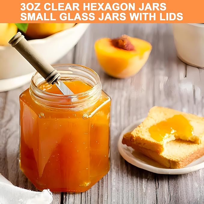 Small Glass Honey Jars with Lids 3oz, 40 pack Airtight Glass Canning Jars with - Image 7