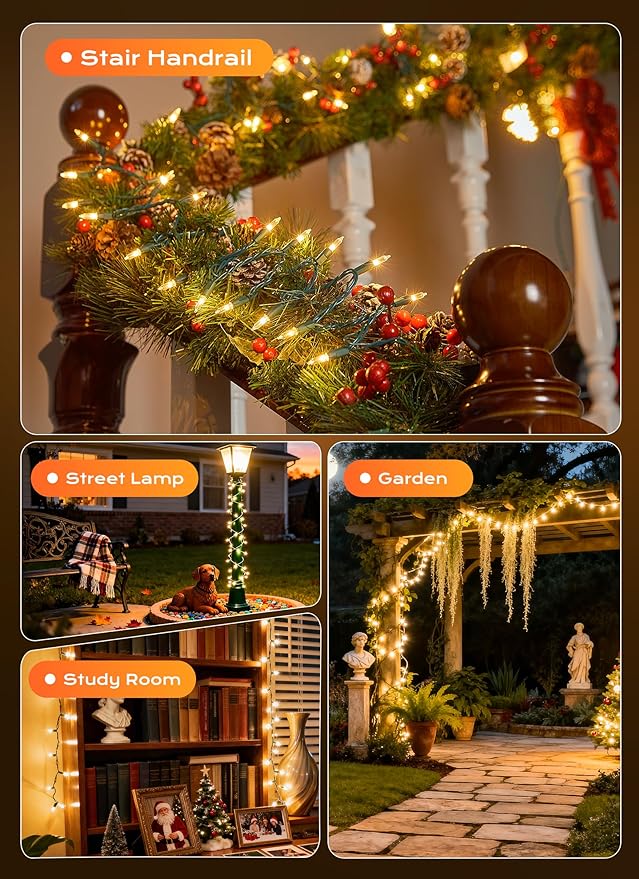 Minetom LED Clear Christmas String Lights, Christmas Decorations Indoor - Image 8