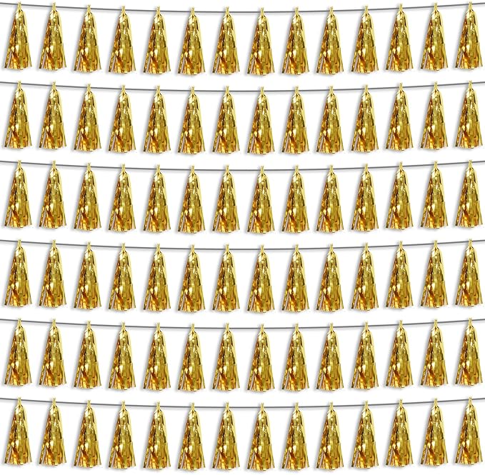 6P Gold Party Decoration Tassel Garland by HYSILLA