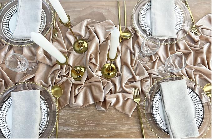 Luxurious Velvet Table Runner, 10ft Wedding Reception Decorations, 20x120inch - Image 2