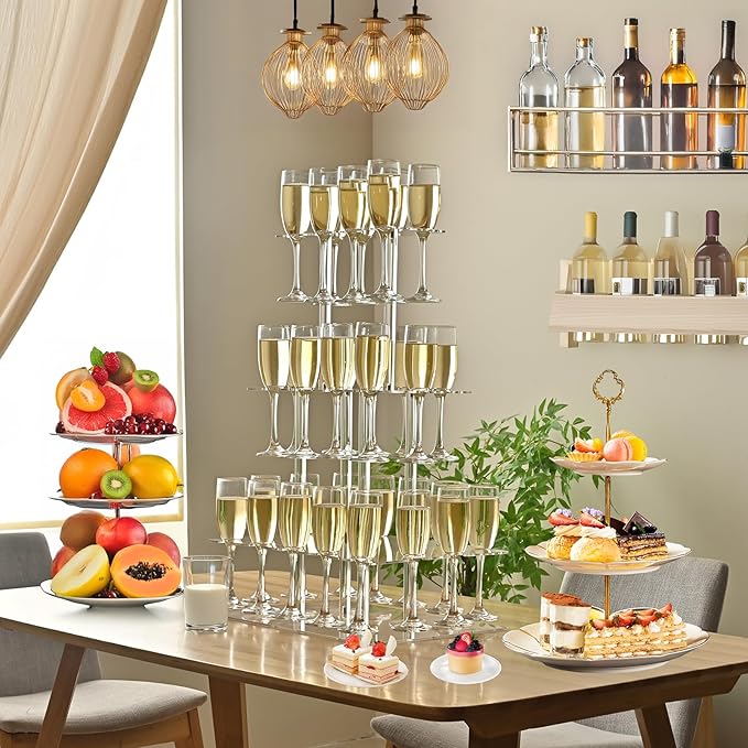 Champagne Tower, Rectangle Acrylic Champagne Display Rack Stand - Image 5