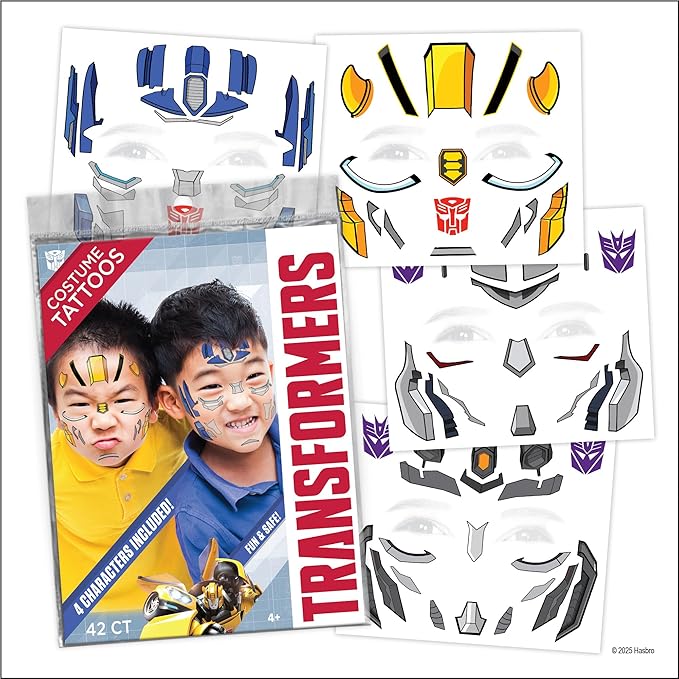Transformers Costume Face Tattoos – Temporary Tattoo Set by Savvi