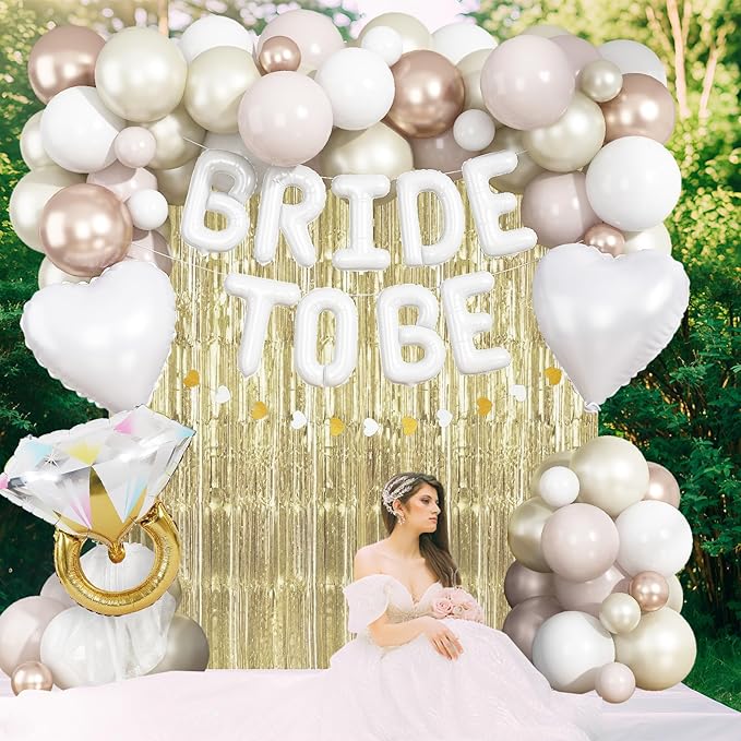 White Gold Bachelorette Party Decorations, Bride To Be Mylar Foil Letter - Image 6